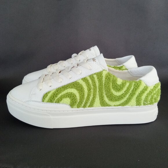 SOLUDOS Ibiza Platform Psychedelic Spiral Sneaker White/Green Women Size 8.5 - Picture 5 of 16